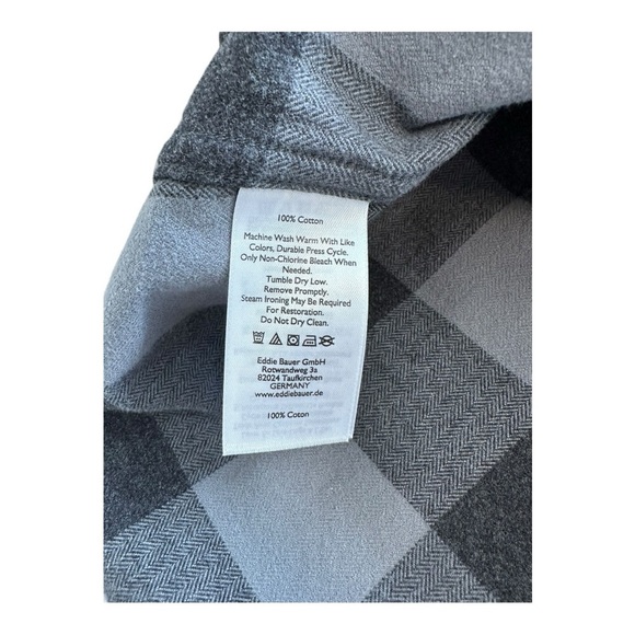 Eddie Bauer Flannel Buffalo Check Button Down Long Sleeve Shirt - Size XLT - Picture 9 of 13
